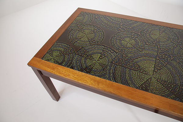Teak Coffee Table with Tiled Top